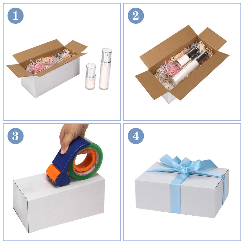 Hoikwo 9x4x4 Shipping Boxes Set of 25, White Corrugated Cardboard Box for Small Business for Packaging Mailing - Image 4